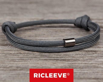 RICLEEVE® Surferarmband Grau für Herren Damen Freundschaftsband Paar Armband für Männer Frauen