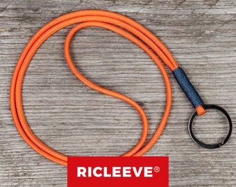 RICLEEVE® Schlüsselband lang Orange mit individueller Farbauswahl Schlüsselanhänger Geschenk für Damen und Herren Maritim