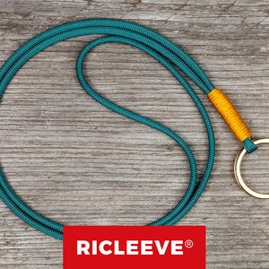 RICLEEVE® Schlüsselband lang Petrol mit individueller Farbauswahl Schlüsselanhänger Geschenk für Damen und Herren Maritim Bild 1