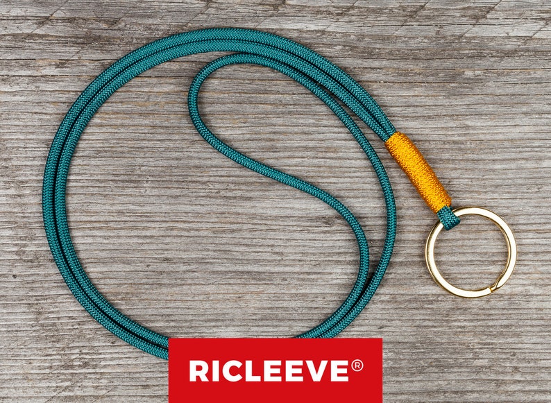 RICLEEVE® Schlüsselband lang Petrol mit individueller Farbauswahl Schlüsselanhänger Geschenk für Damen und Herren Maritim Bild 1