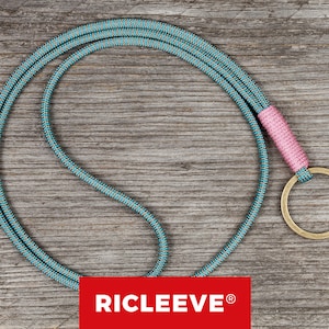 RICLEEVE® Schlüsselband lang zum umhängen Türkis Beige Gemustert mit individueller Farbauswahl Schlüsselanhänger