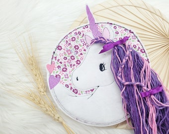 Aufnäher XXL Einhorn lila , rosa   Pferd Button  Einschulung Schultüte Patch  Nähen Applikation  Kindergarten Mädchen  Einschulung