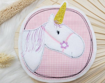 Patch Large XL Unicorn Button School Cone Birthday Light Pink Sewing Application Kindergarten Girl Easter School Enrollment Cuddly