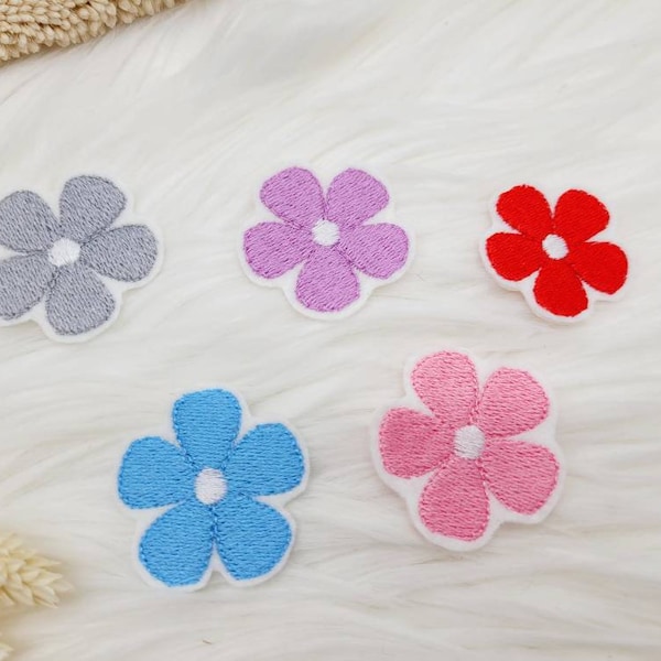 Mini Aufbügler blume Farbauswahl,Patch Aufnäher  auf Wunsch Nähen Applikation  Kindergarten Mädchen Einschulung  Geburtstag Schultüte