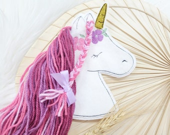 XL Einhorn Pferdekopf Pferd Einhorn Glitzer   Einschulung Schultüte Patch Aufnäher  Applikation  Kindergarten Mädchen Einschulung Blume