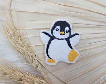 Little penguin can be ironed on, patch can be sewn on request, sewing application, kindergarten, girls, school, washing, birthday, school cone