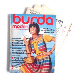 Vintage Burda Moden Magazine magazine 8/1977 sewing pattern booklet März 1977