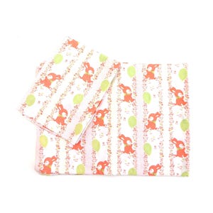 70er Kinderbettwäsche Bedding "Sweet Bunny" Orange-Grün DDR