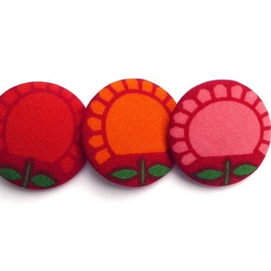 70er XL Stoffknopf Knopf "Summerflower" 38 mm Auswahl