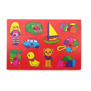 80er Puzzlespiel Legespiel "Mina Leksaker" Holz Kärnan