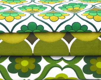 Tissu Années 70 Sélection "Vert, vert, vert..." Nouveau