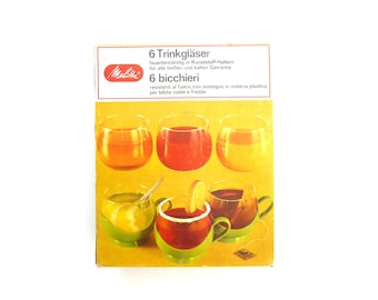 60er Gläser-Set Teegläser "Teatime" 6tlg. Grün Melitta Neu