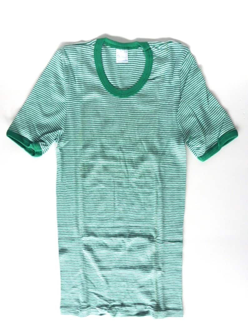 80er Shirt Hemdchen Warm up Auswahl Sato Hengella Neu Jersey Grün-Weiss