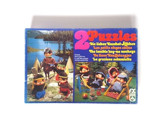 70s Puzzle &quot;Monchhichi&quot; 2 pieces FX Schmid