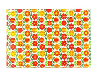 70s wrapping paper wrapping paper "Blumenzauber" 5 pcs. 50 x 70 cm New