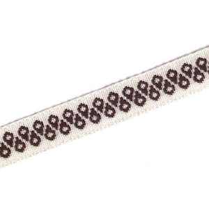 60s bristle woven ribbon "Drops" 11 mm cream