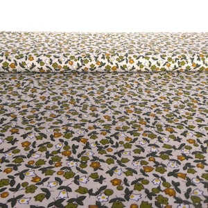 70s fabric cotton fabric &quot;Streublümchen&quot; Beige Deco Plus New