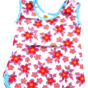 70's Terry Top Tunic "Dress you up!" White-Bunt Selection New Rosé - 140 EU kids'