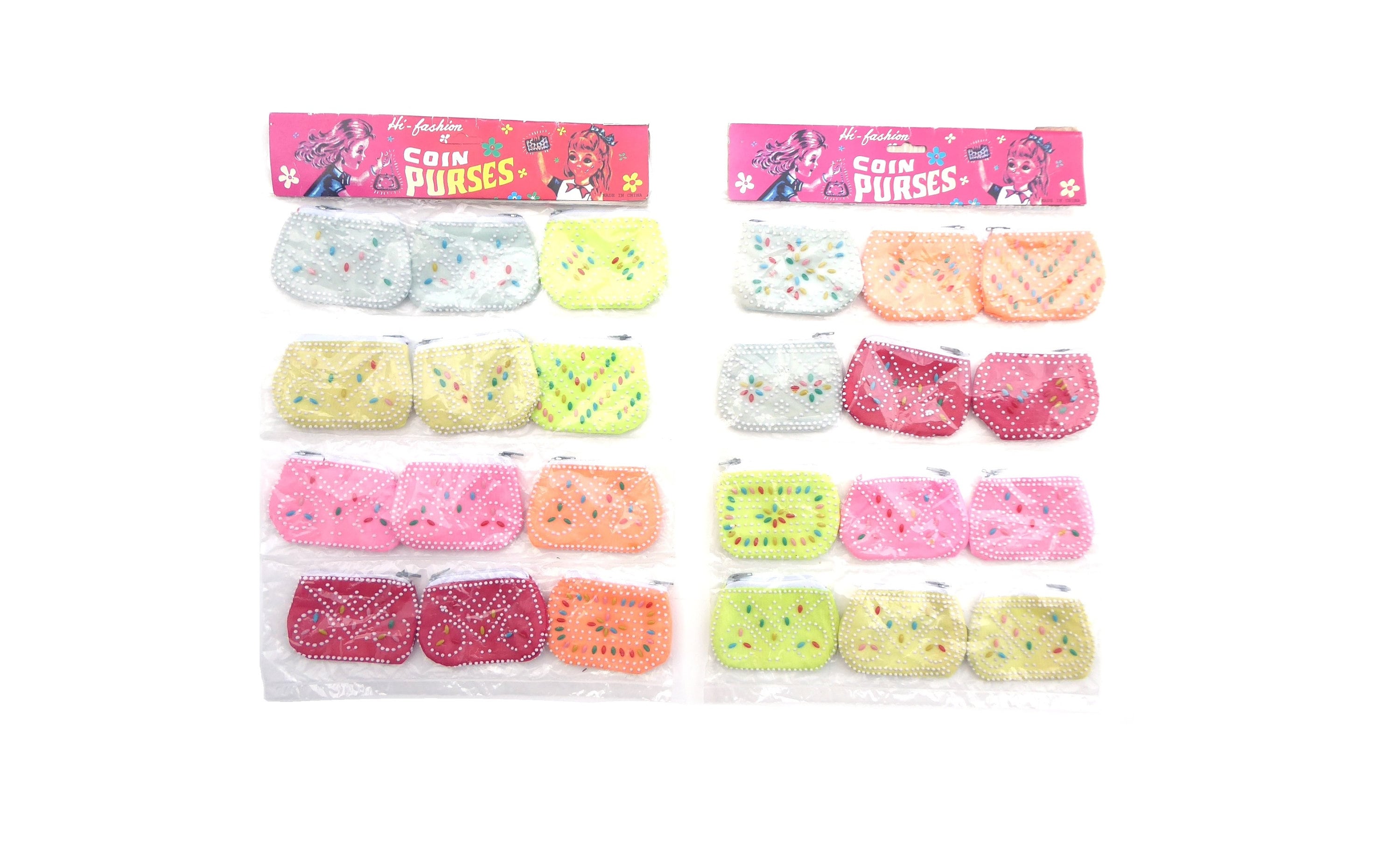 70s wallets children's bags "Coin Purse" 12 pieces. Plastic selection