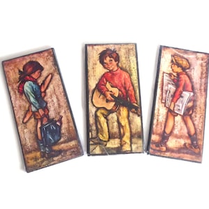 70s picture &quot;In the streets of...&quot; Selection 25 x 12 cm New
