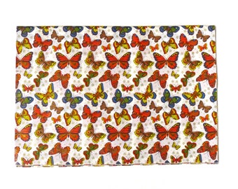 70er Geschenkpapier Einschlagpapier "Oh my butterfly" 5Stk. 50x70 cm Neu