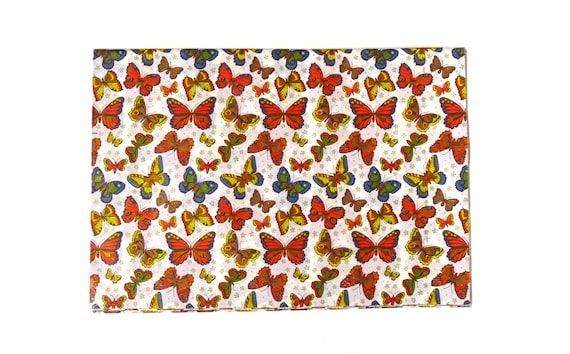 70er Geschenkpapier Einschlagpapier "Oh my butterfly" 5Stk. 50x70 cm Neu