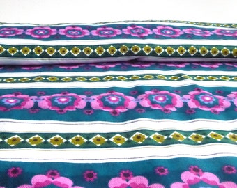 70s cotton fabric cotton "Fancy" petrol-rose Gloria Dekoplus New