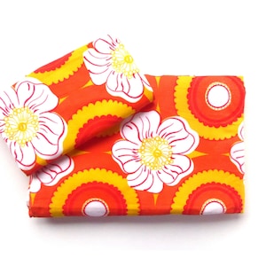 70s DIY Bedding Set &quot;Buttonless&quot; Yellow Orange Flannel New