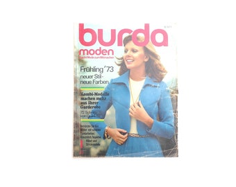 Vintage Burda Moden Magazine magazine "1/1973" sewing pattern booklet