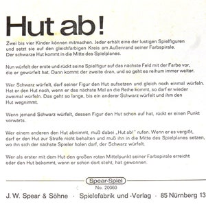 70er Spiel Würfelspiel Hut ab-Hut auf Spear Bild 3