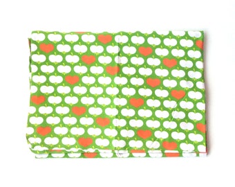 Linge de lit enfant années 70 Literie "Hearty Apples" vert-orange