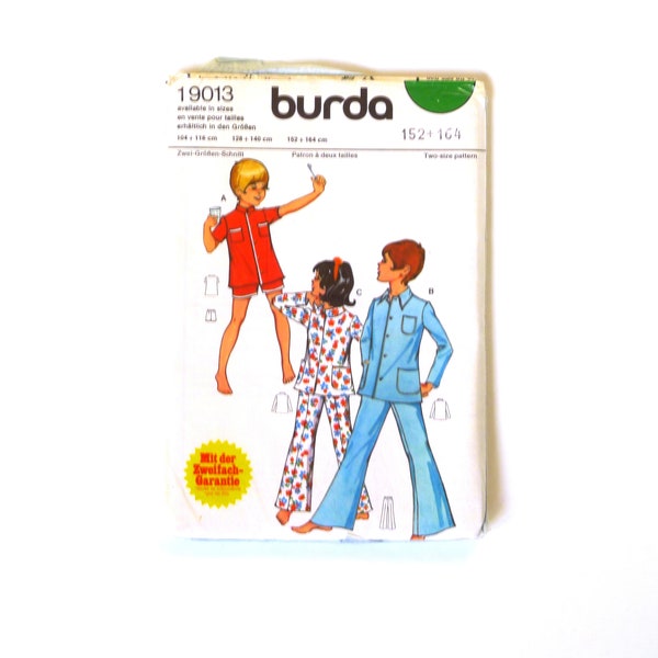 70er Burda Schnittmuster "Pyjama" 152+164