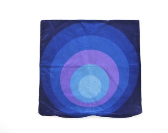 70s cushion cover "Blue hole" blue velvet