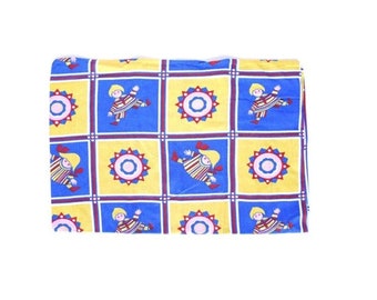 Vintage Pillowcase Pillowcase "Puppets" Blue-Yellow