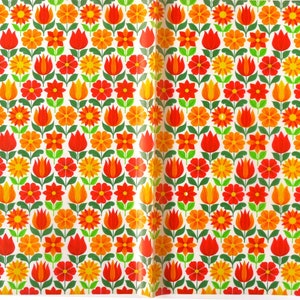 70er Geschenkpapier Einschlagpapier Blumenzauber 5 Stk. 50x70 cm Neu Bild 3