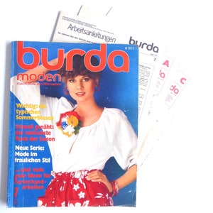 Vintage Burda Moden Magazine magazine 8/1977 sewing pattern booklet Juli 1977