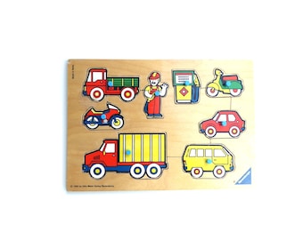 Vintage puzzel "Streetlife" 9 stukjes. Houten Ravensburger