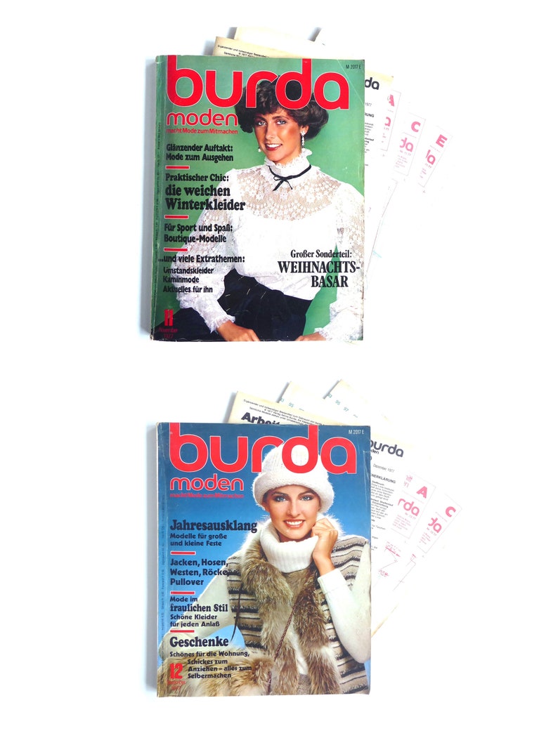 Vintage Burda Moden Magazine magazine 8/1977 sewing pattern booklet image 10
