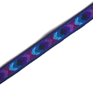 70s border woven tape &quot;Ethno&quot; 16 mm Blue-Colorful