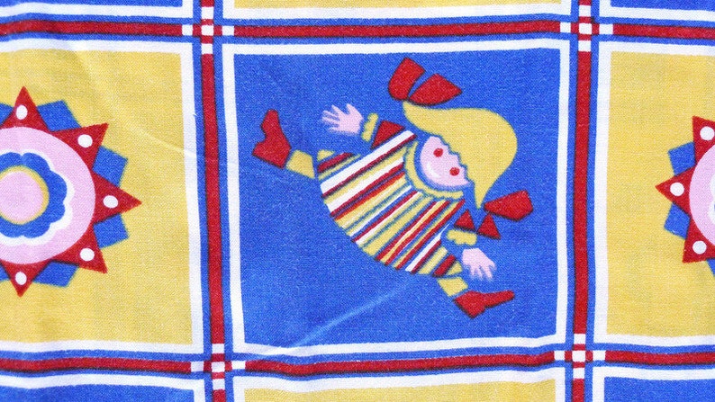 Vintage Pillowcase Pillowcase Puppets Blue-Yellow image 2