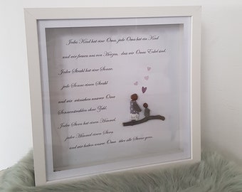 Picture frame stone picture with saying for grandma cool gift