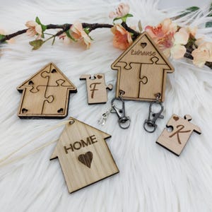 Portachiavi, puzzle, famiglia come file laser, file laser
