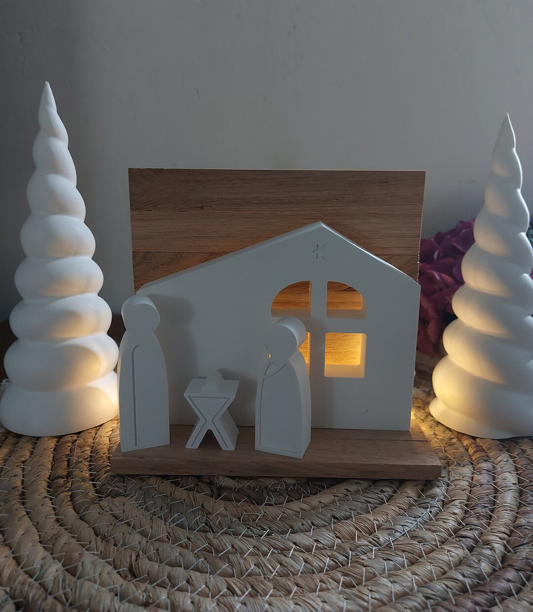 Weihnachtskrippe im modernen Stil aus weißem Raysin Keramin Etsy.de
