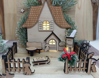 Gnome house for the Christmas season, Tomte, gnome, Christmas decoration, laser file, laser cut, laser file
