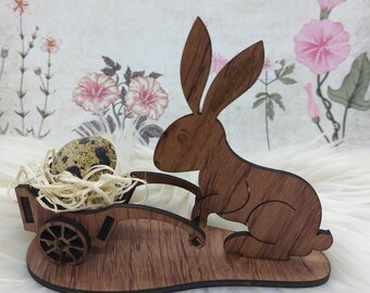 Easter decoration bunny with wheelbarrow|gift|home decoration