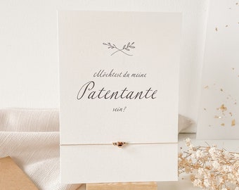 Geschenk Patentante Fragen neutral minimalistisch schwarz weiß Postkarte Geschenkset Taufe Geburt Baby