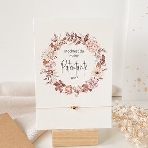 Patentante Fragen Postkarte möchtest du meine Patentante sein werden Geschenkset Taufpatin Taufe Geburt mit Umschlag