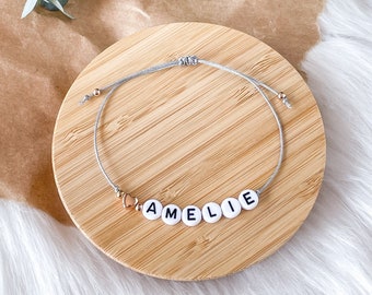 Bracelet avec initiales / Bracelet avec coeur / pour naissance / baptême / naissance / anniversaire / bracelet d’amitié / personnalisé