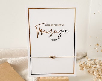 Brautjungfer fragen Armband Trauzeugin Geschenk Karte Hochzeit willst du meine Trauzeugin sein Hochzeitsplanung Verlobung verlobt