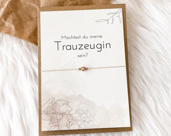 Trauzeugin fragen Hochzeit Brautjungfer fragen JGA Armband Möchtest du meine Trauzeugin sein Trauung Geschenk Postkarte Geschenkset